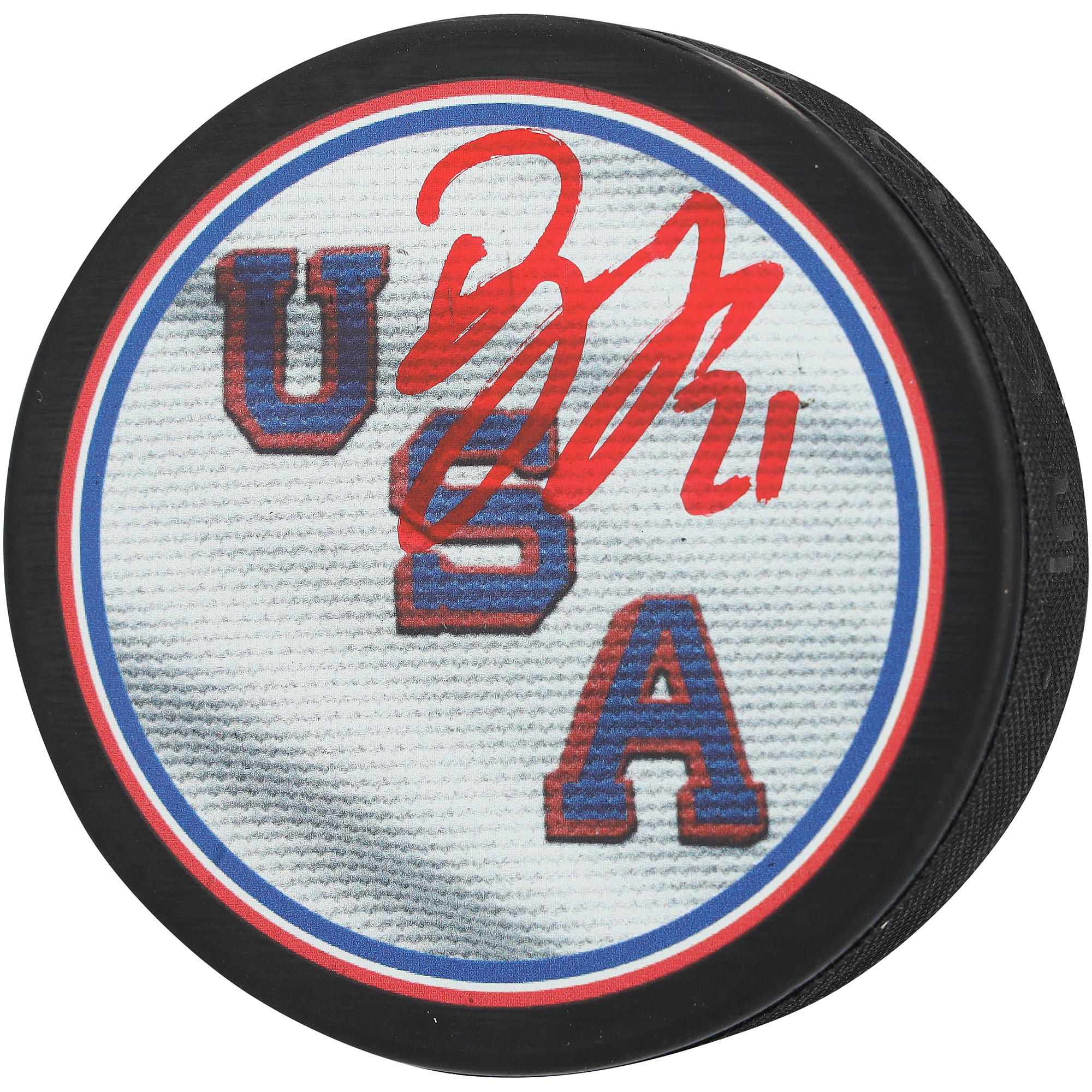Dylan Larkin Team USA Autographed 2026 Winter Olympics Hockey Puck