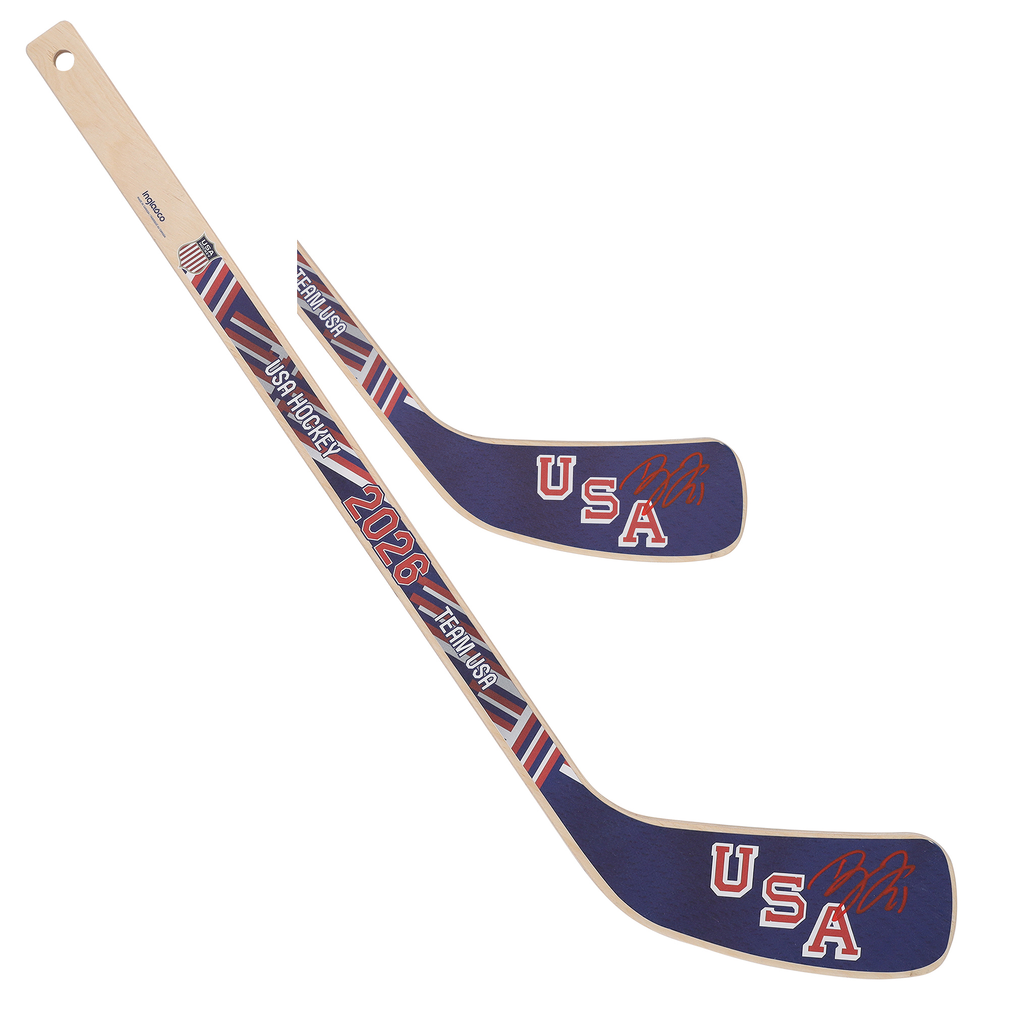 Dylan Larkin Team USA Autographed 2026 Winter Olympics Mini Wood Stick