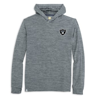 Men's johnnie-O  Heather Black Las Vegas Raiders Talon Long Sleeve Hooded T-Shirt