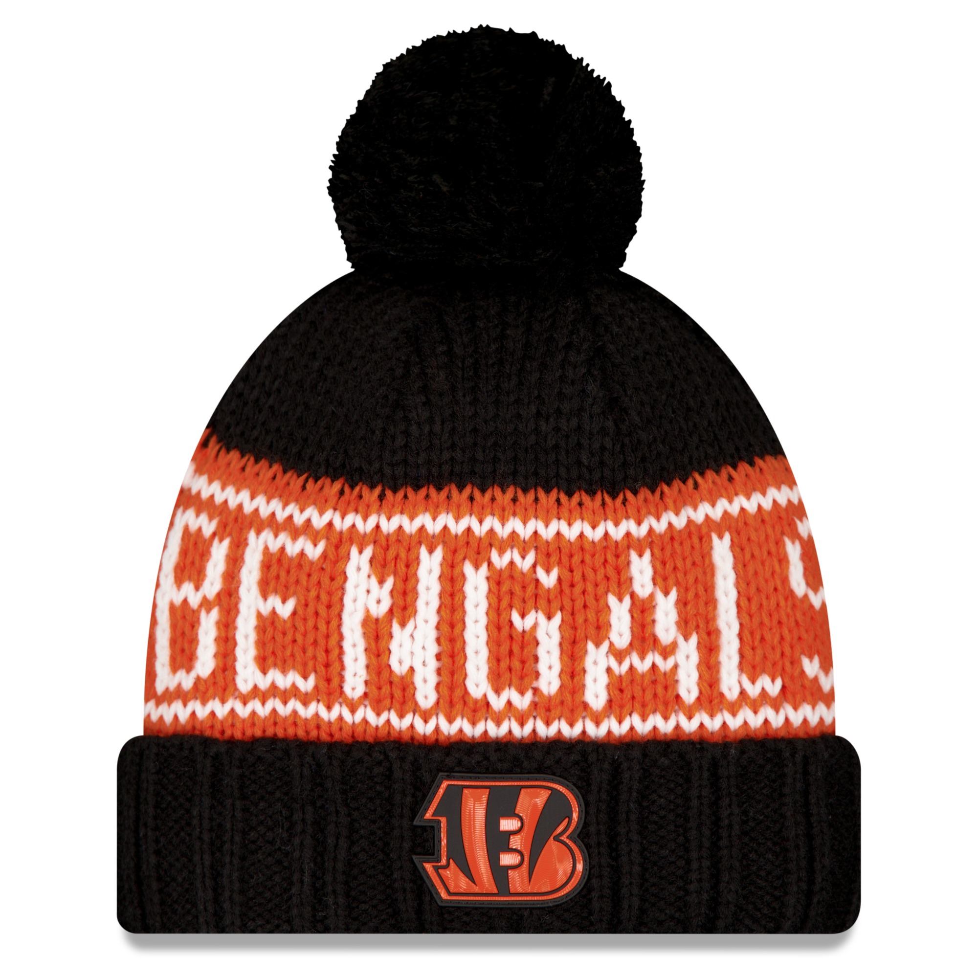 Women's New Era Black Cincinnati Bengals 2026 Sideline Cold Weather Cuffed Knit Hat with Pom