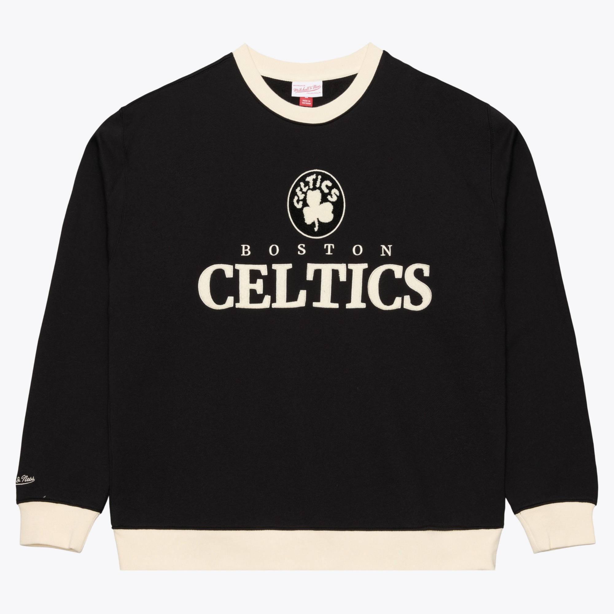 Mitchell & Ness Men's Boston Celtics Cookies and Cream Crewneck Sweatshirt, Small, Black