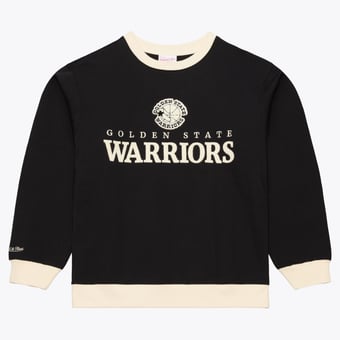 Men's Mitchell & Ness  Black Golden State Warriors Cookies & Cream Fleece Crewneck Sweatshirt