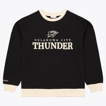 Men's Mitchell & Ness  Black Oklahoma City Thunder Cookies & Cream Fleece Crewneck Sweatshirt