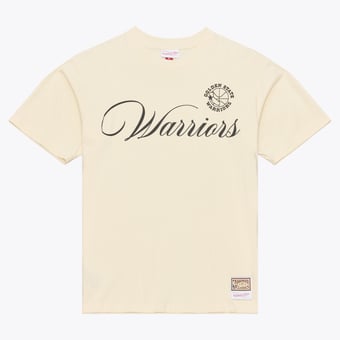 Men's Mitchell & Ness  Cream Golden State Warriors Hardwood Classics Cookies & Cream T-Shirt
