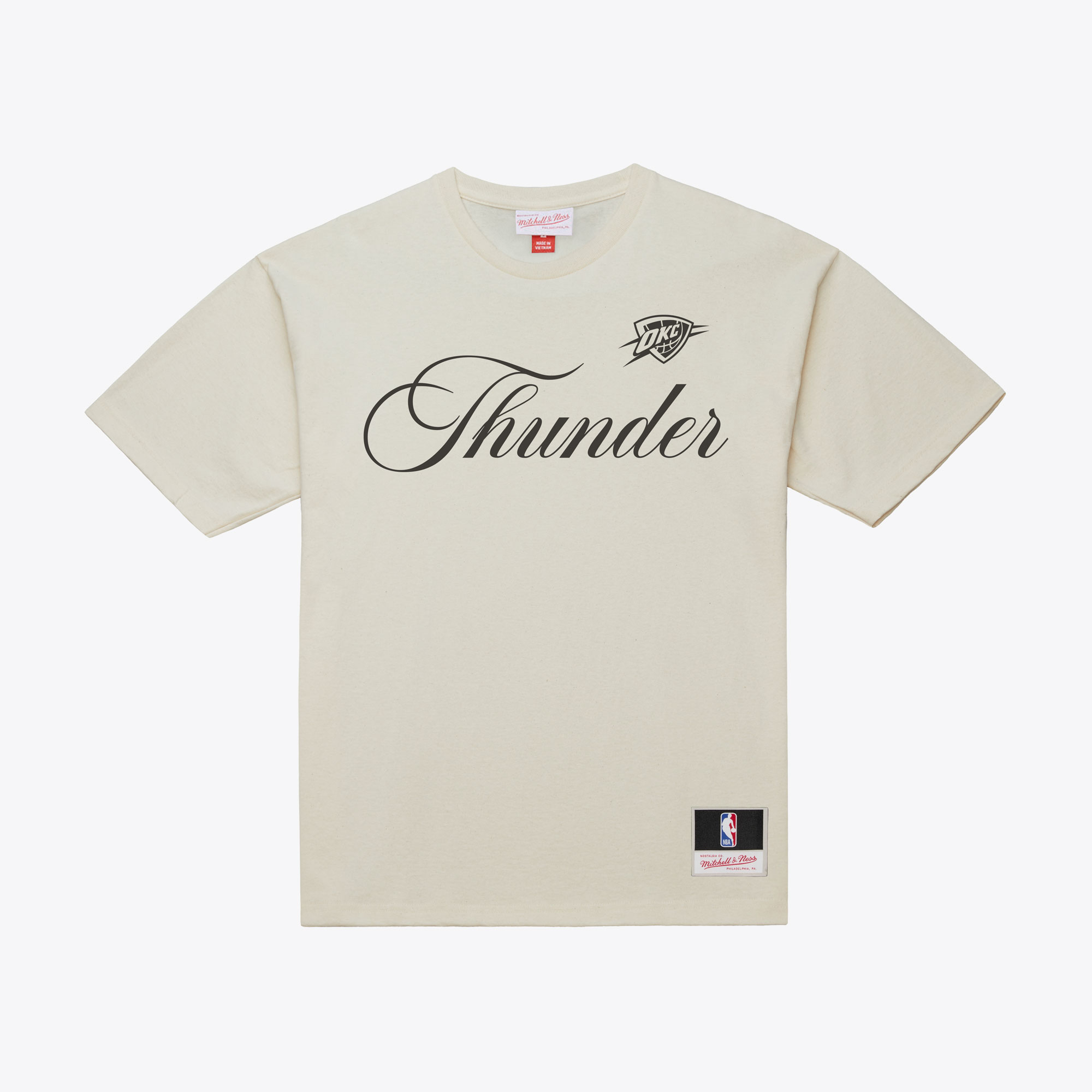 Men's Mitchell & Ness  Cream Oklahoma City Thunder Cookies & Cream T-Shirt