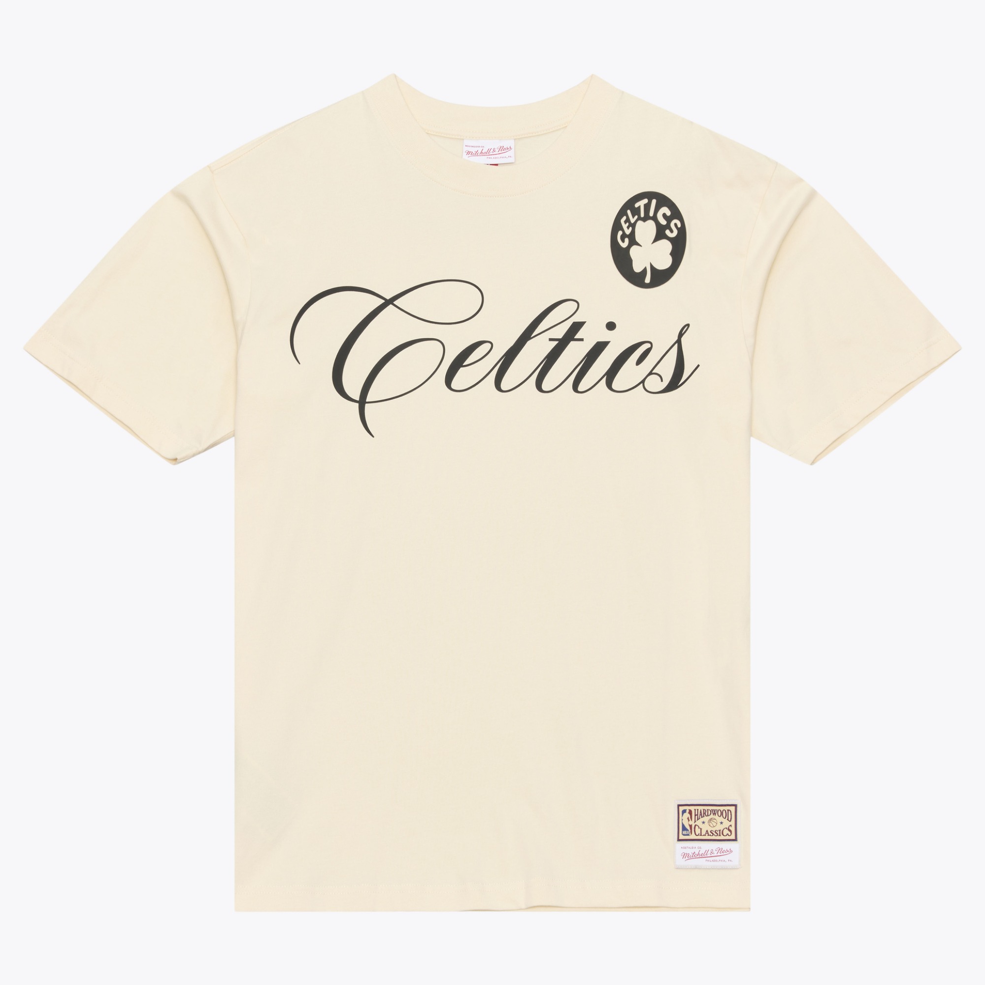 Men's Mitchell & Ness Cream Boston Celtics Hardwood Classics Cookies & Cream T-Shirt