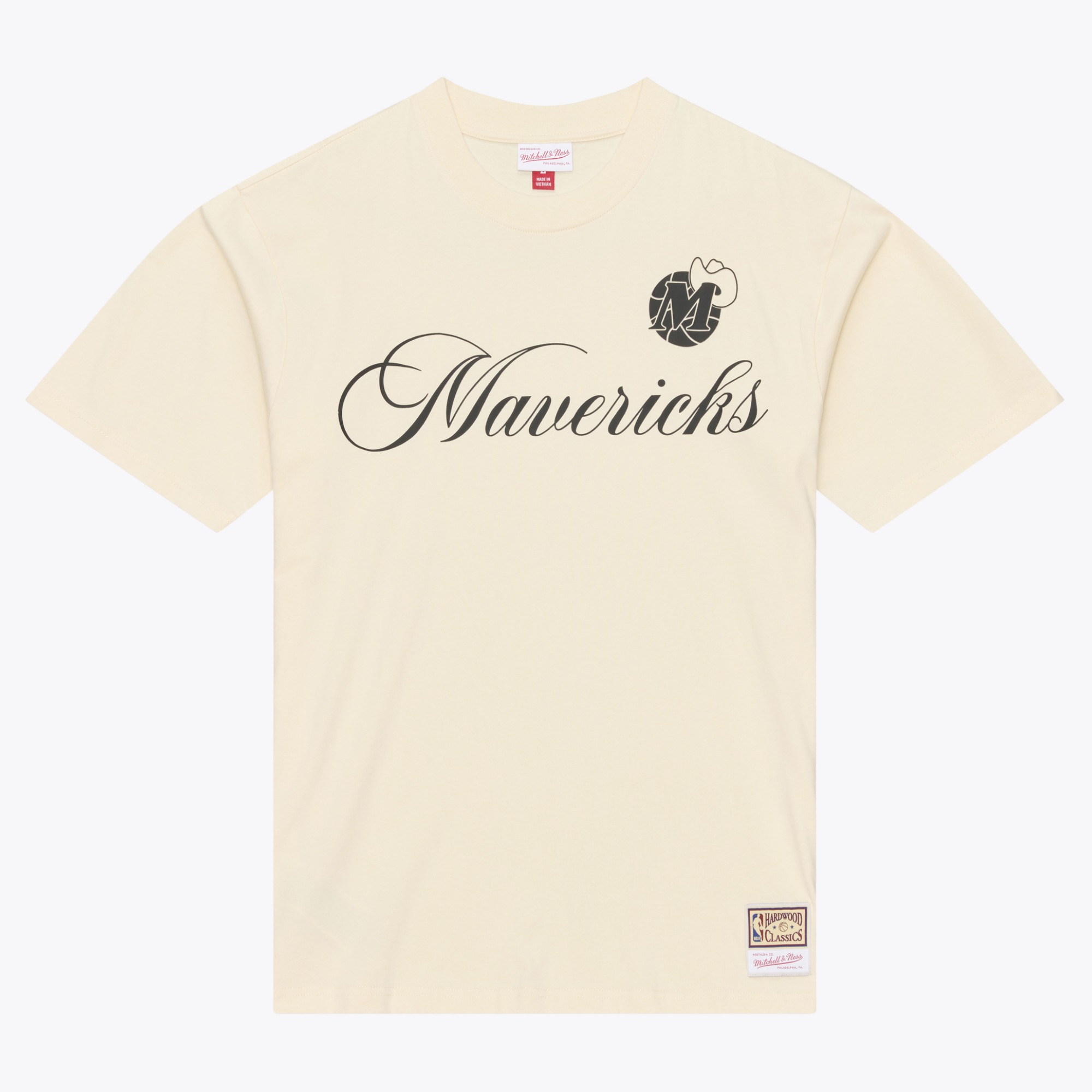 Men's Mitchell & Ness  Cream Dallas Mavericks Hardwood Classics Cookies & Cream T-Shirt