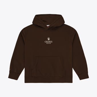 Men's Mitchell & Ness  Brown Boston Celtics Core Essentials Chocolate Hoodie