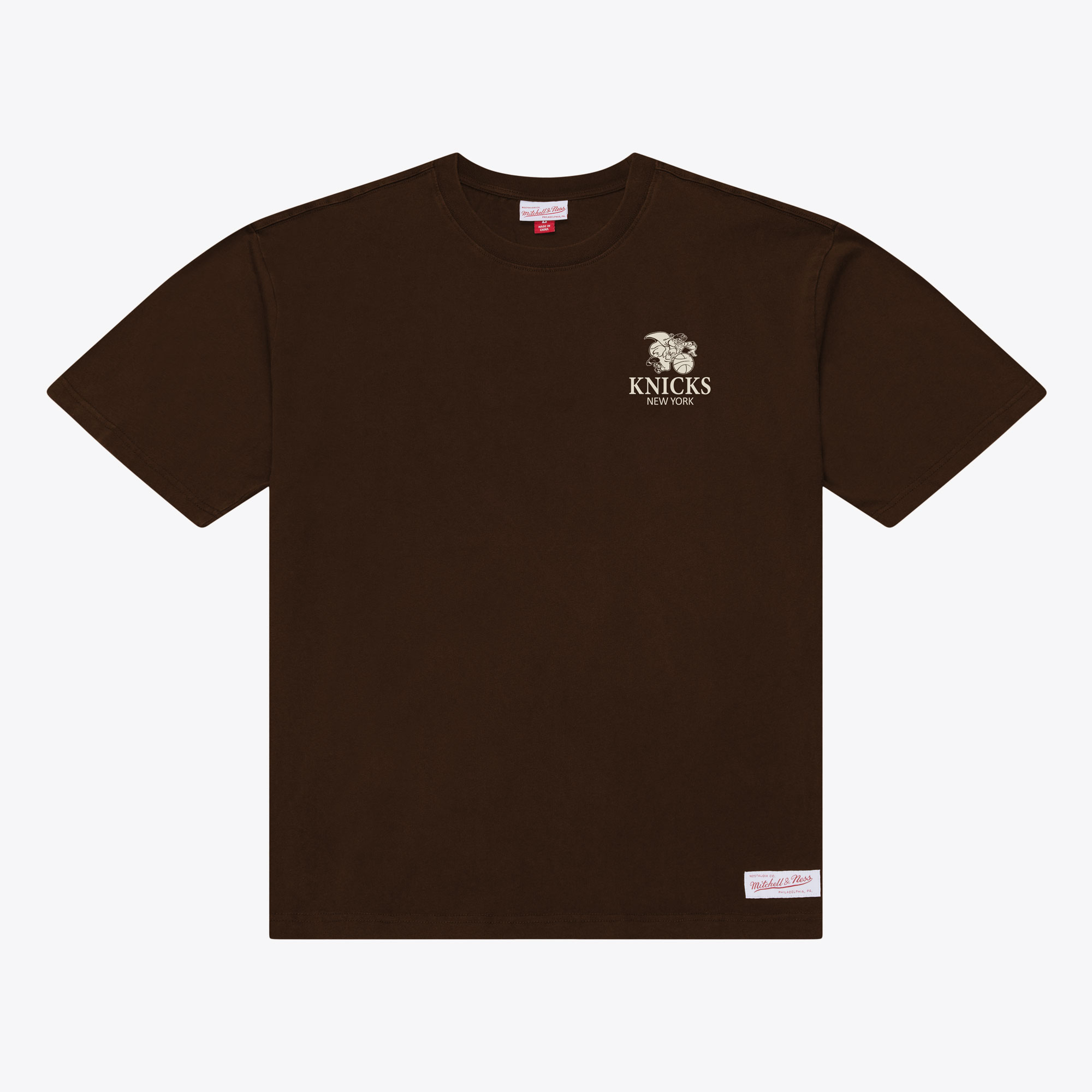 Men's Mitchell & Ness Brown New York Knicks Essentials Chocolate T-Shirt