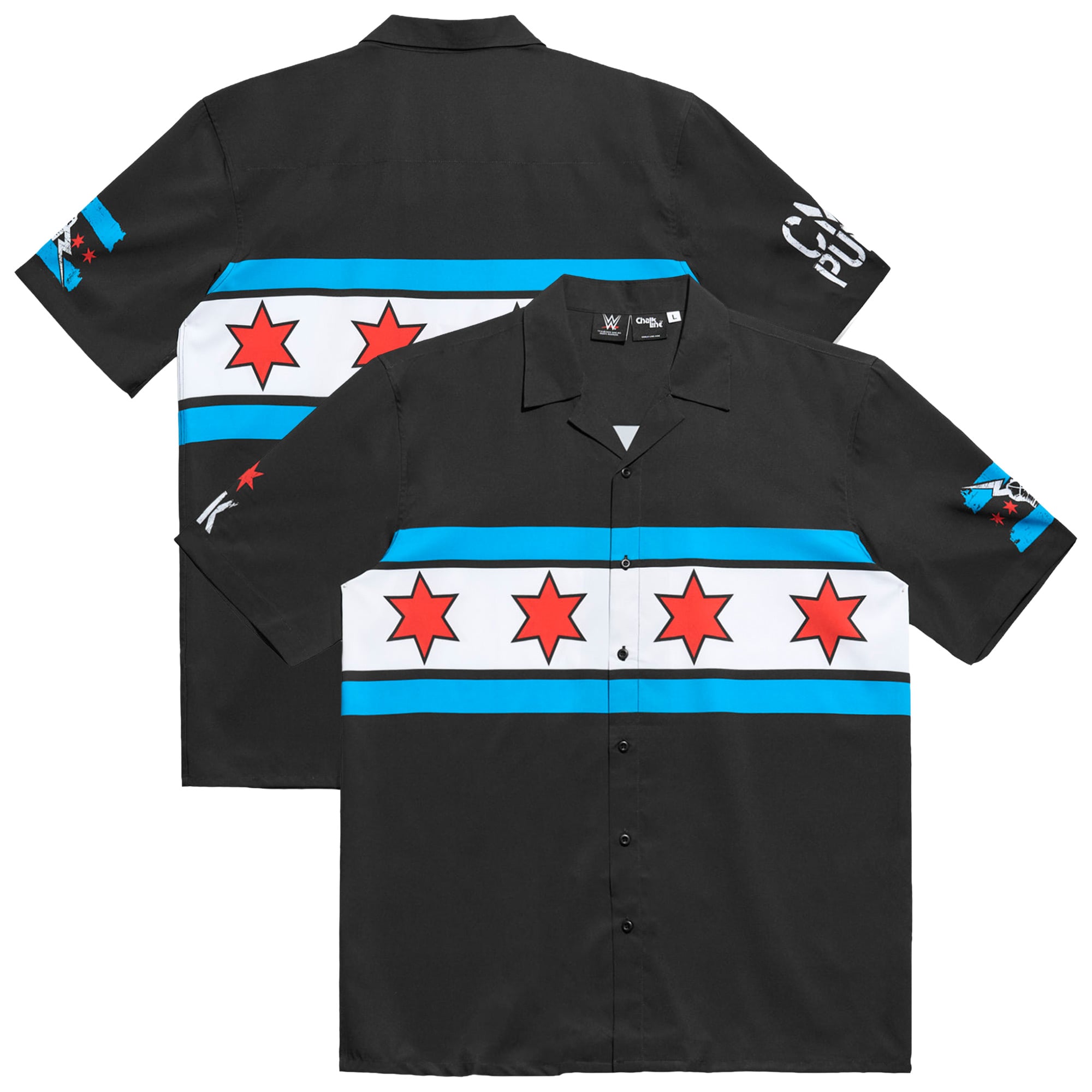 Men's Chalk Line Black CM Punk Superstar Button-Up Shirt