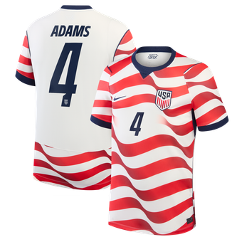 Men's Nike Tyler Adams White USMNT 2026 Home Stadium Replica Jersey