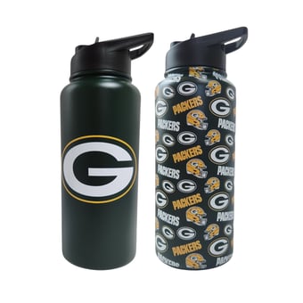 Pegasus Green Bay Packers Game Day Duo 41oz. Stainless Steel Water Bottle Set