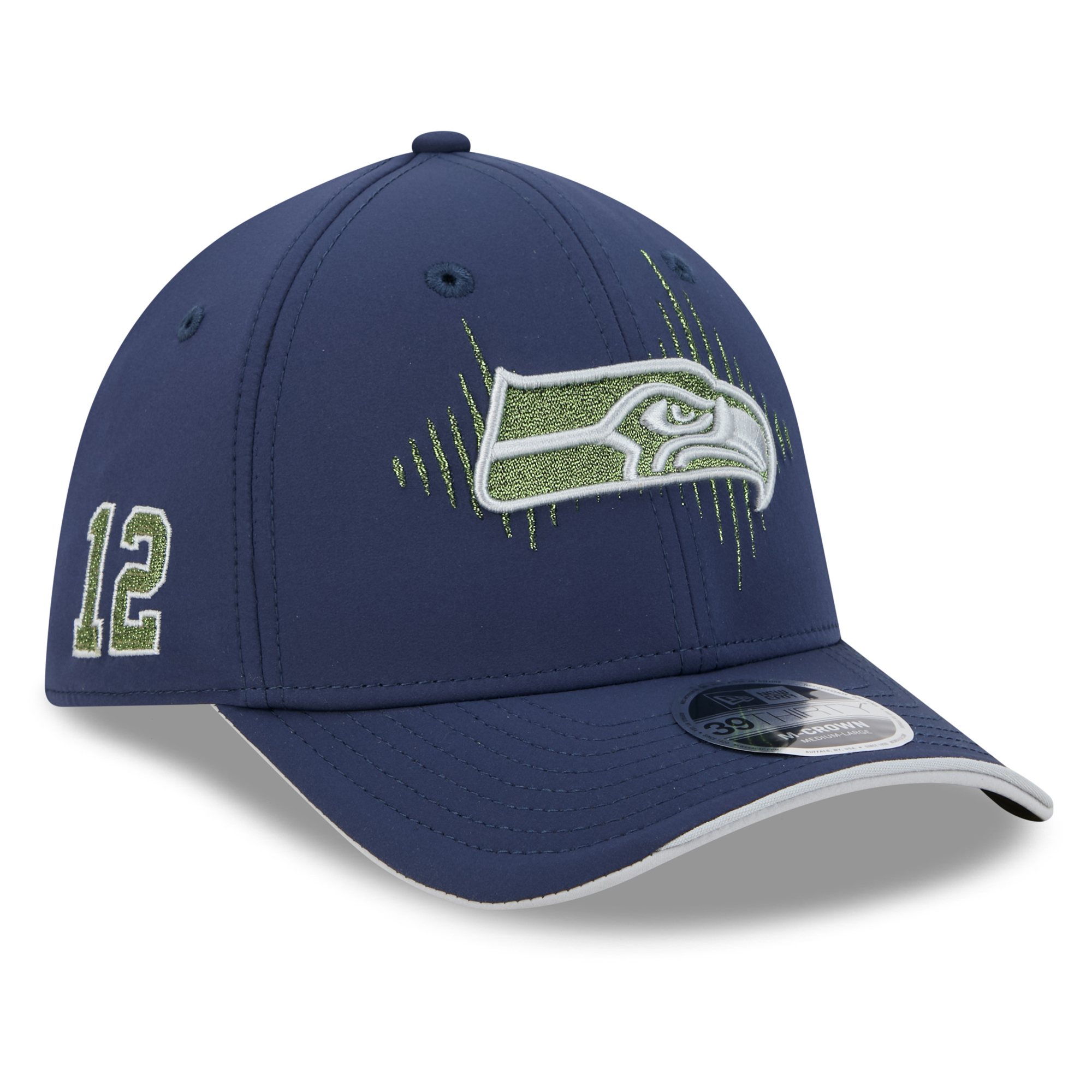 Men’s New Era College Navy Seattle Seahawks Rivalries Collection 39THIRTY M-Crown Stretch Hat Men’s New Era College Navy Seattle Seahawks Rivalries Collection 39THIRTY M-Crown Stretch Hat