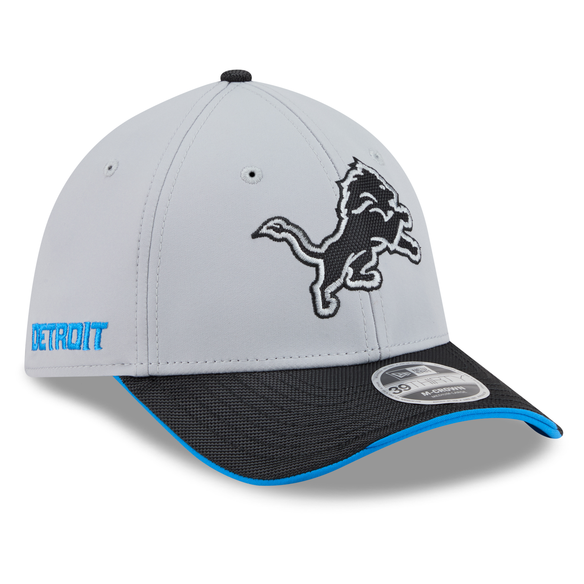 Men's New Era Gray Detroit Lions 2026 Rivalries Collection 39THIRTY M-Crown Stretch Hat