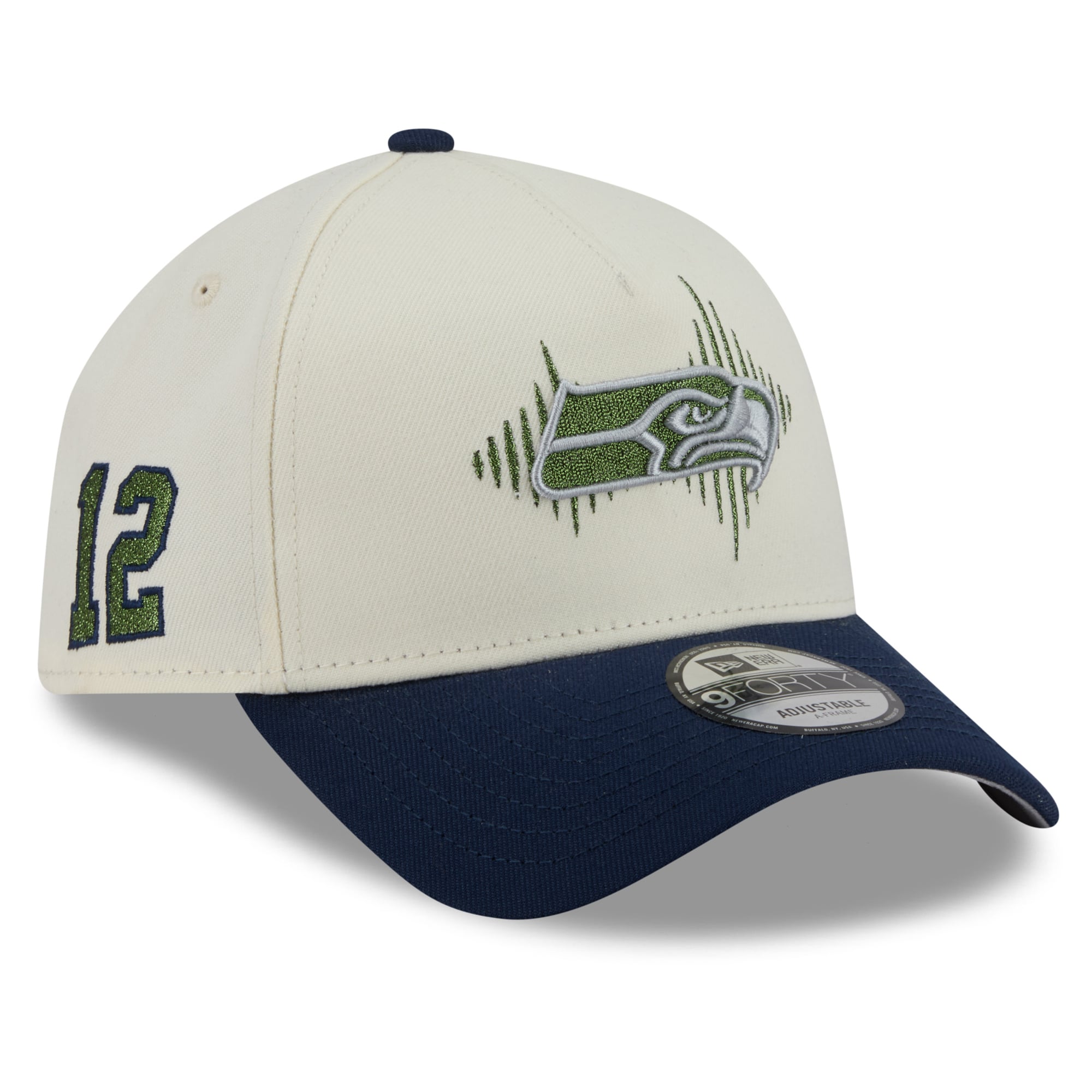 Men's New Era Cream Seattle Seahawks Rivalries Collection 9FORTY A-Frame Adjustable Hat