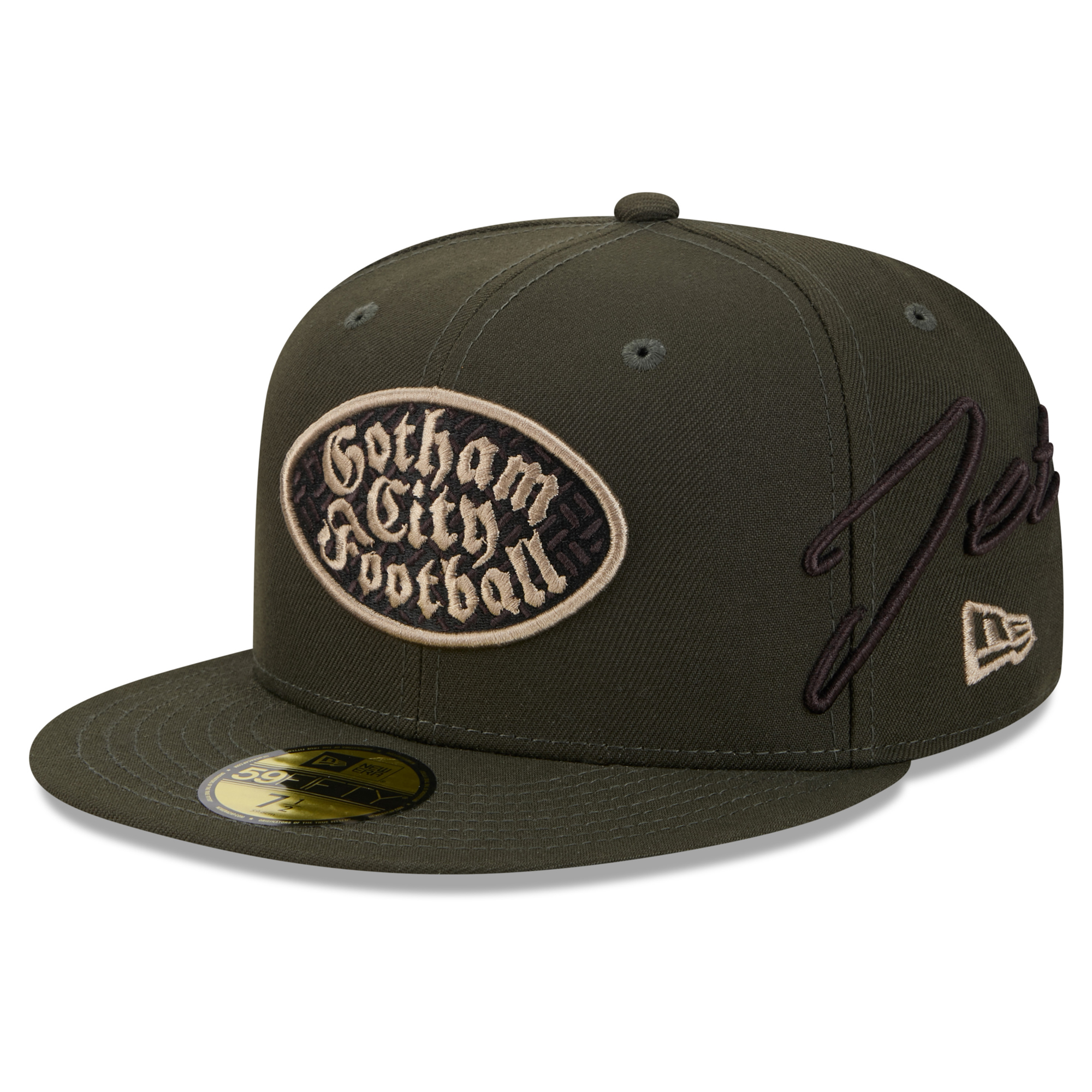 Men's New Era Green New York Jets Rivalries Collection Fan Pack Side Script 59FIFTY Fitted Hat