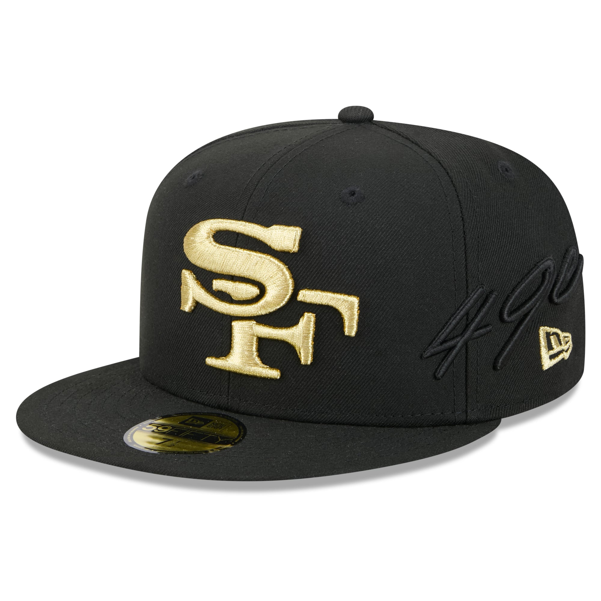 Men's New Era Black San Francisco 49ers Rivalries Collection Fan Pack Side Script 59FIFTY Fitted Hat