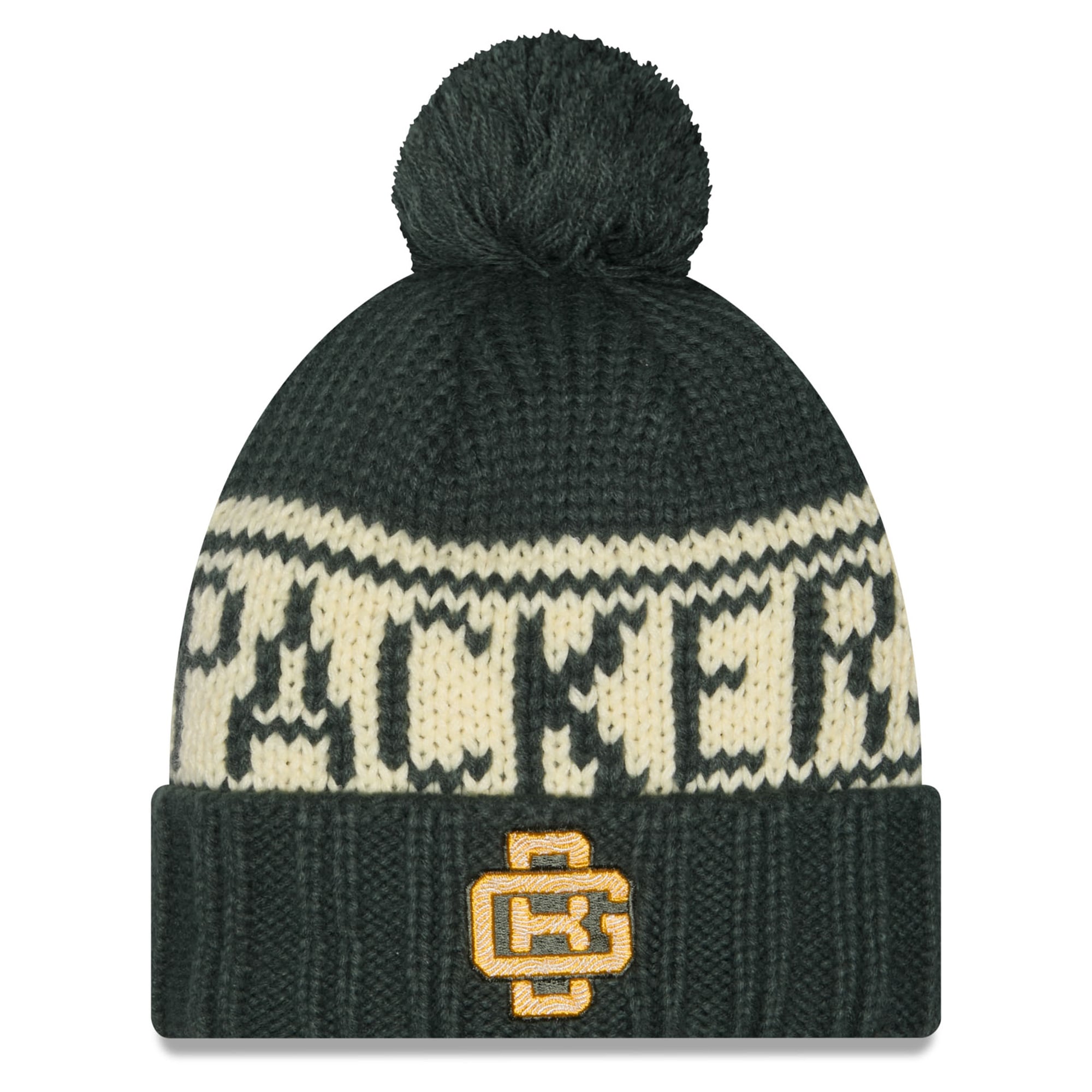 Women's New Era Green Green Bay Packers 2026 Rivalries Collection Cuffed Knit Hat with Pom