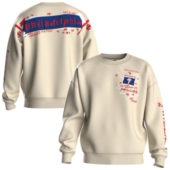 Women's Fanatics  Beige Philadelphia Phillies Graffiti Fleece Sweatshirt