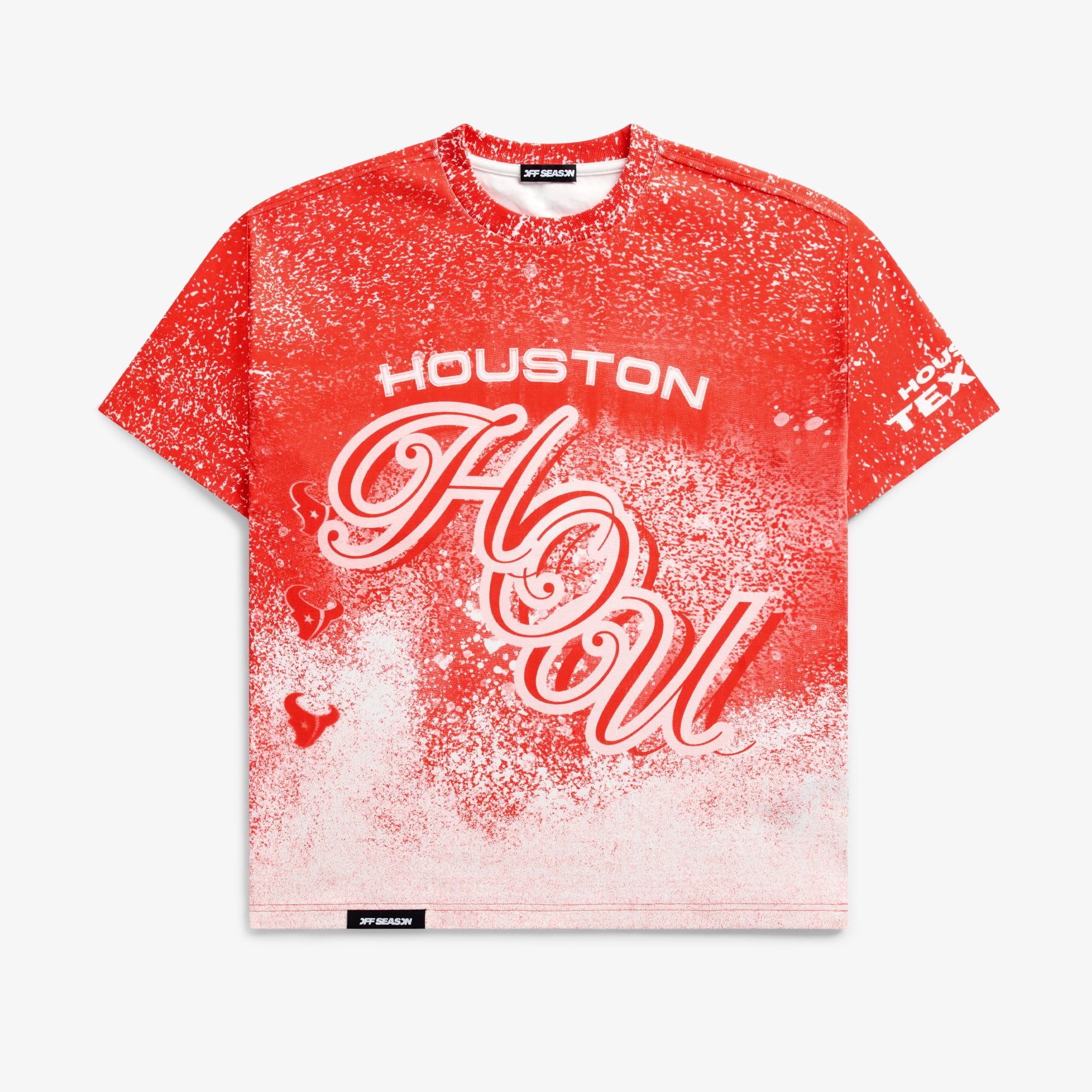 T-shirt unisexe rouge Houston Texans à imprimé graphique géant