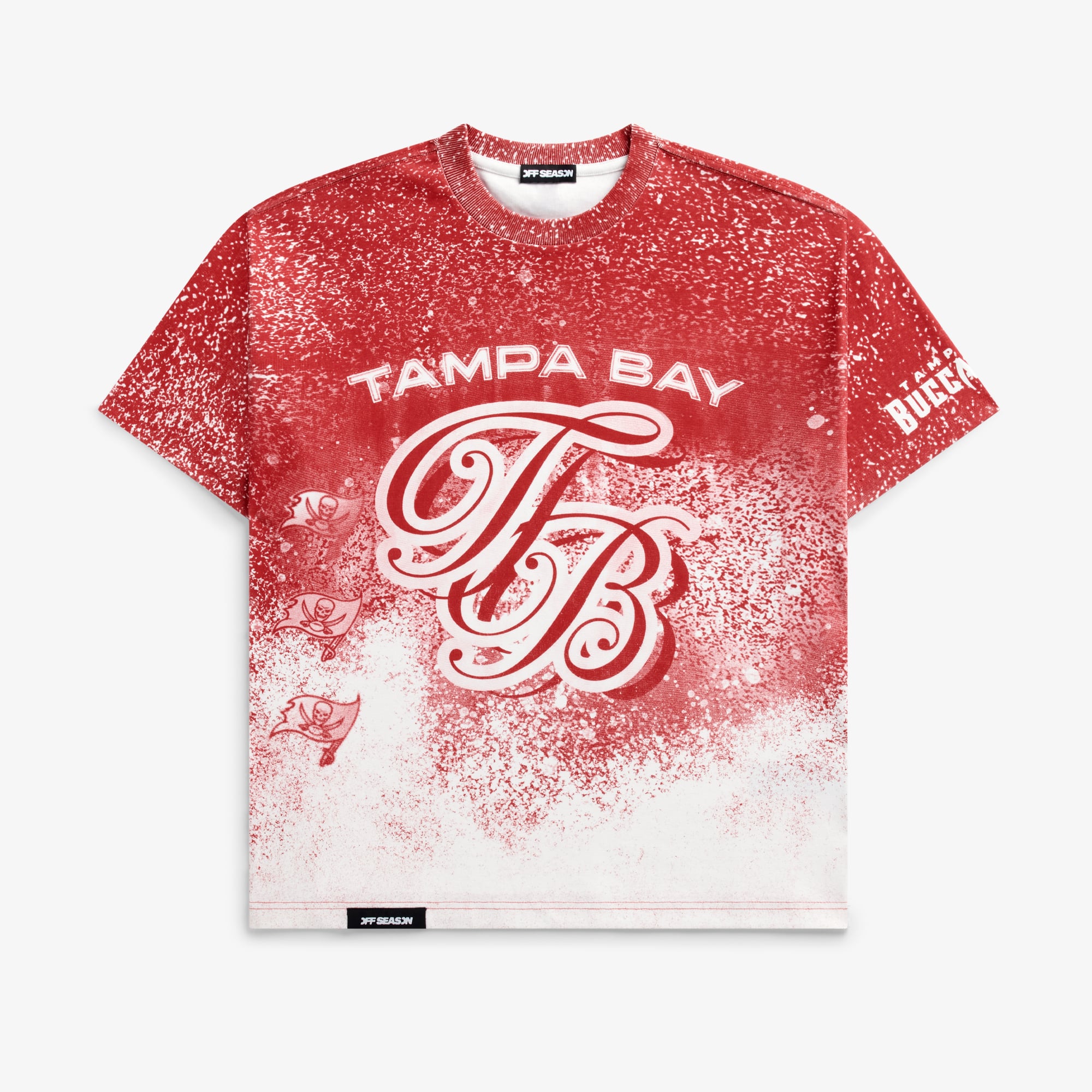 T-shirt unisexe rouge à imprimé géant des Buccaneers de Tampa Bay