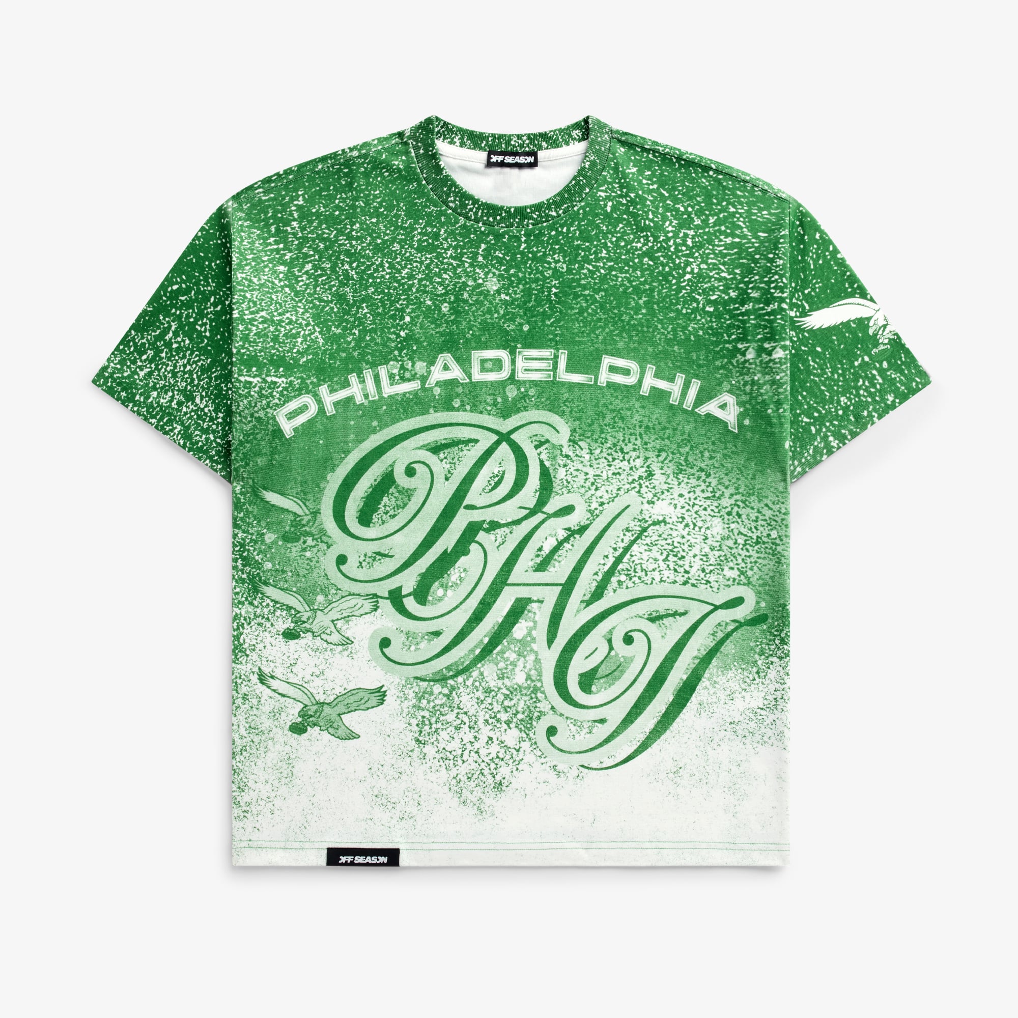 T-shirt unisexe vert Kelly à imprimé géant des Eagles de Philadelphie