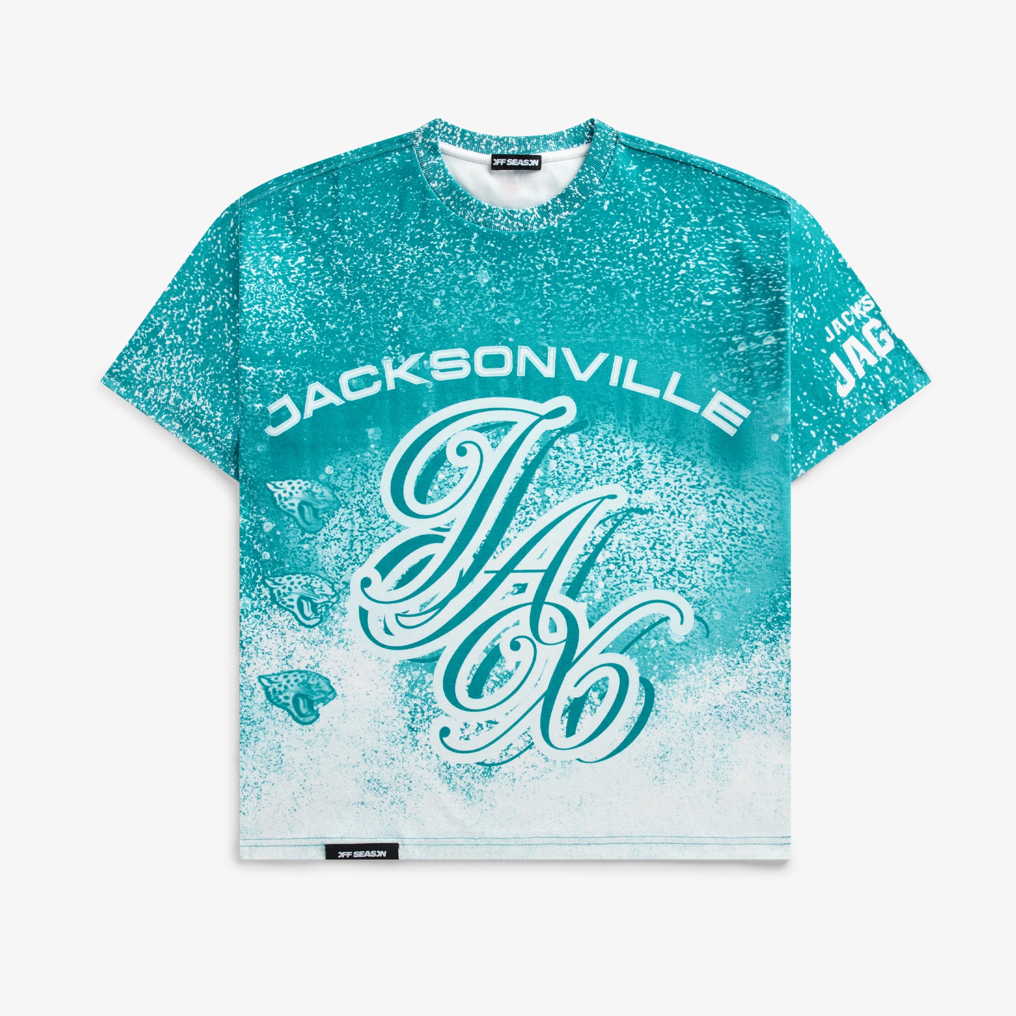 T-shirt unisexe bleu sarcelle à imprimé graphique géant des Jaguars de Jacksonville