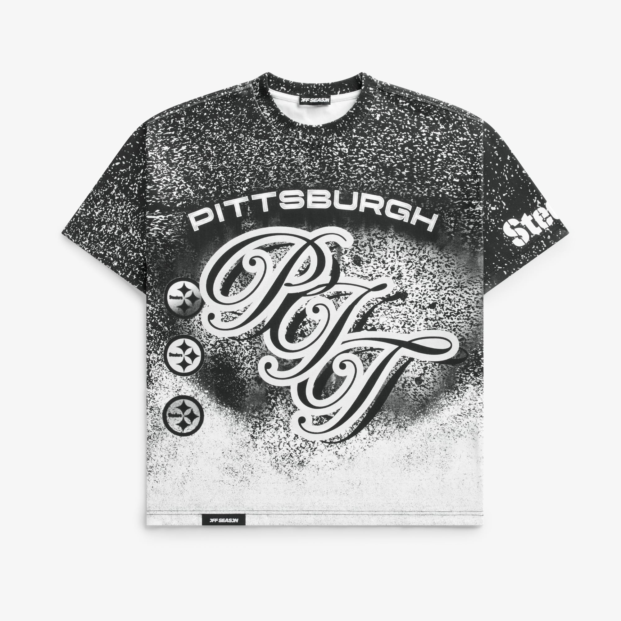 T-shirt unisexe gris anthracite Pittsburgh Steelers à imprimé graphique géant