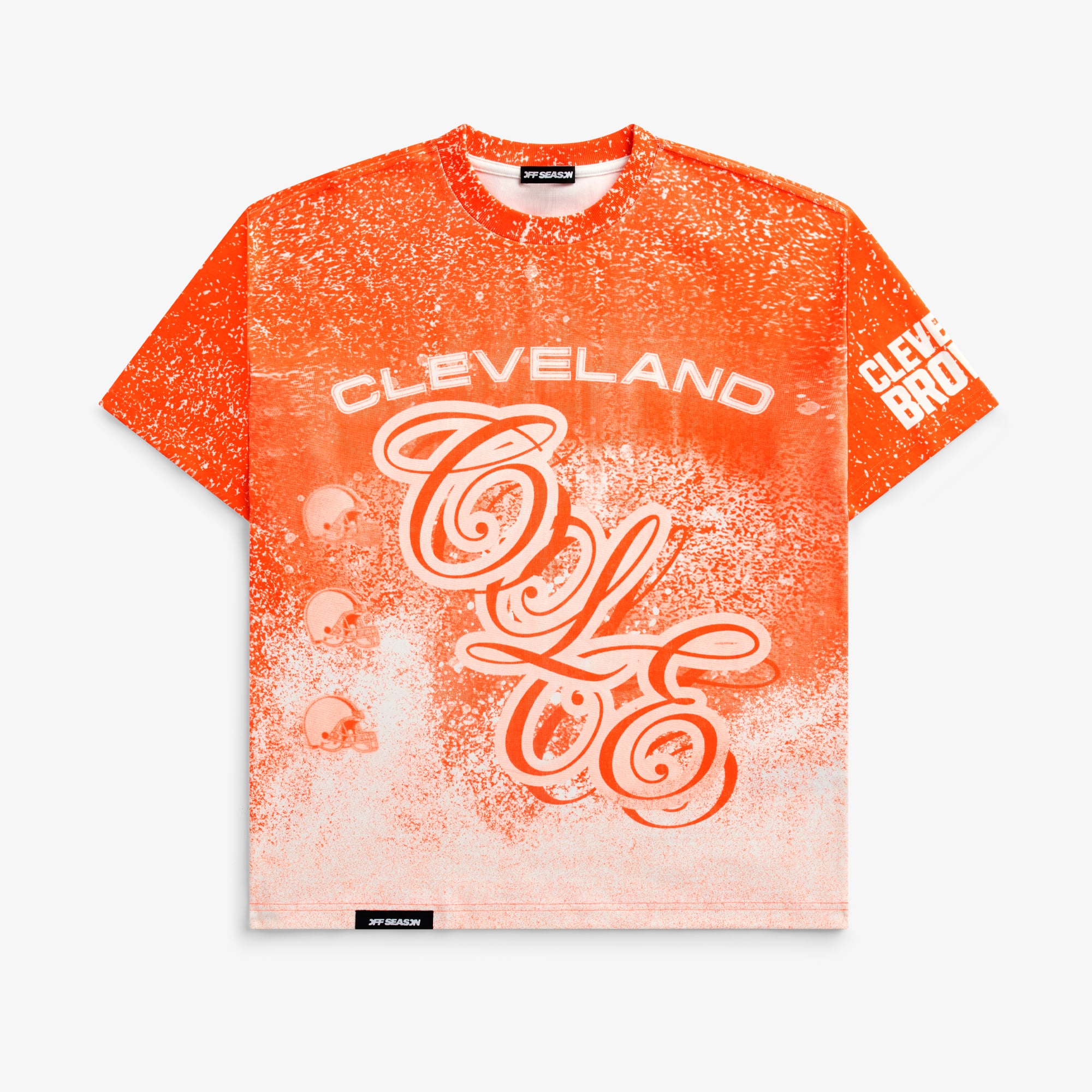 T-shirt unisexe orange Cleveland Browns à imprimé graphique géant