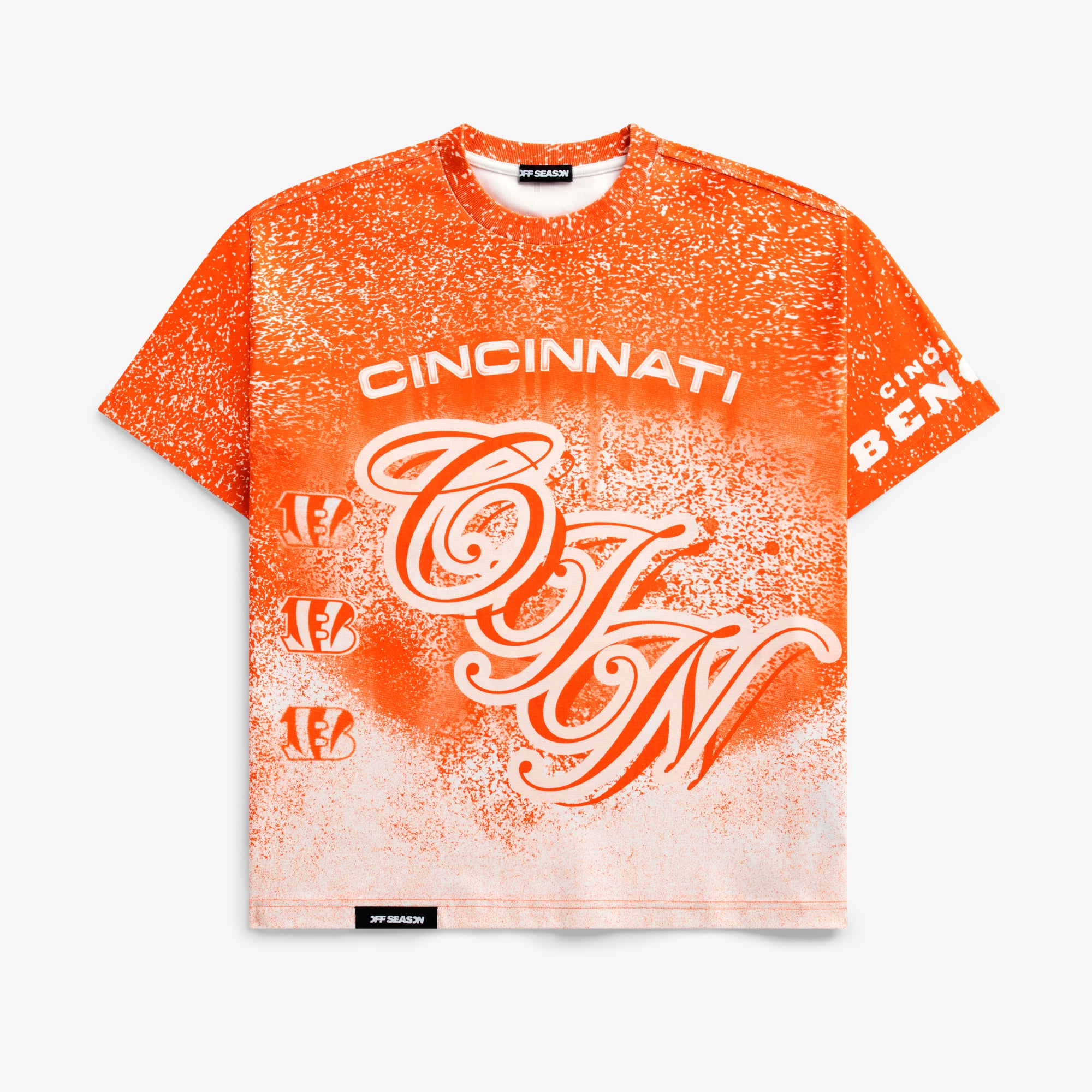 T-shirt unisexe orange à imprimé géant des Bengals de Cincinnati