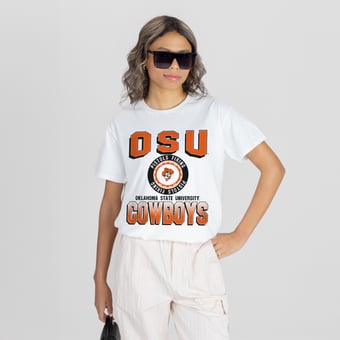 Women's Gameday Couture White Oklahoma State Cowboys All-Time Classic Oversized Flowy T-Shirt