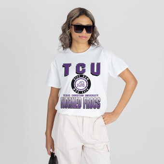 Women's Gameday Couture White TCU Horned Frogs All-Time Classic Oversized Flowy T-Shirt