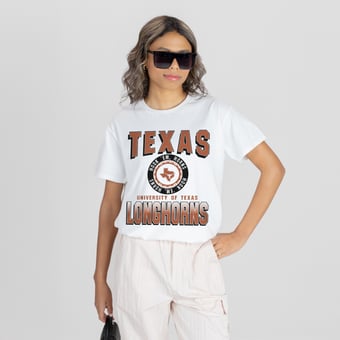 Women's Gameday Couture White Texas Longhorns All-Time Classic Oversized Flowy T-Shirt