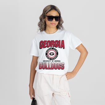 Women's Gameday Couture White Georgia Bulldogs All-Time Classic Oversized Flowy T-Shirt