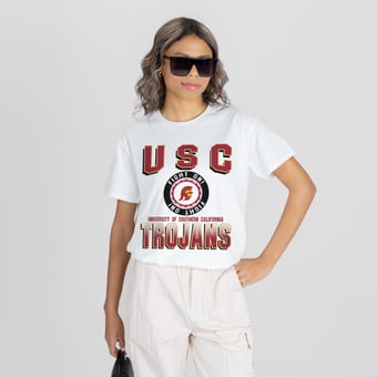 Women's Gameday Couture White USC Trojans All-Time Classic Oversized Flowy T-Shirt