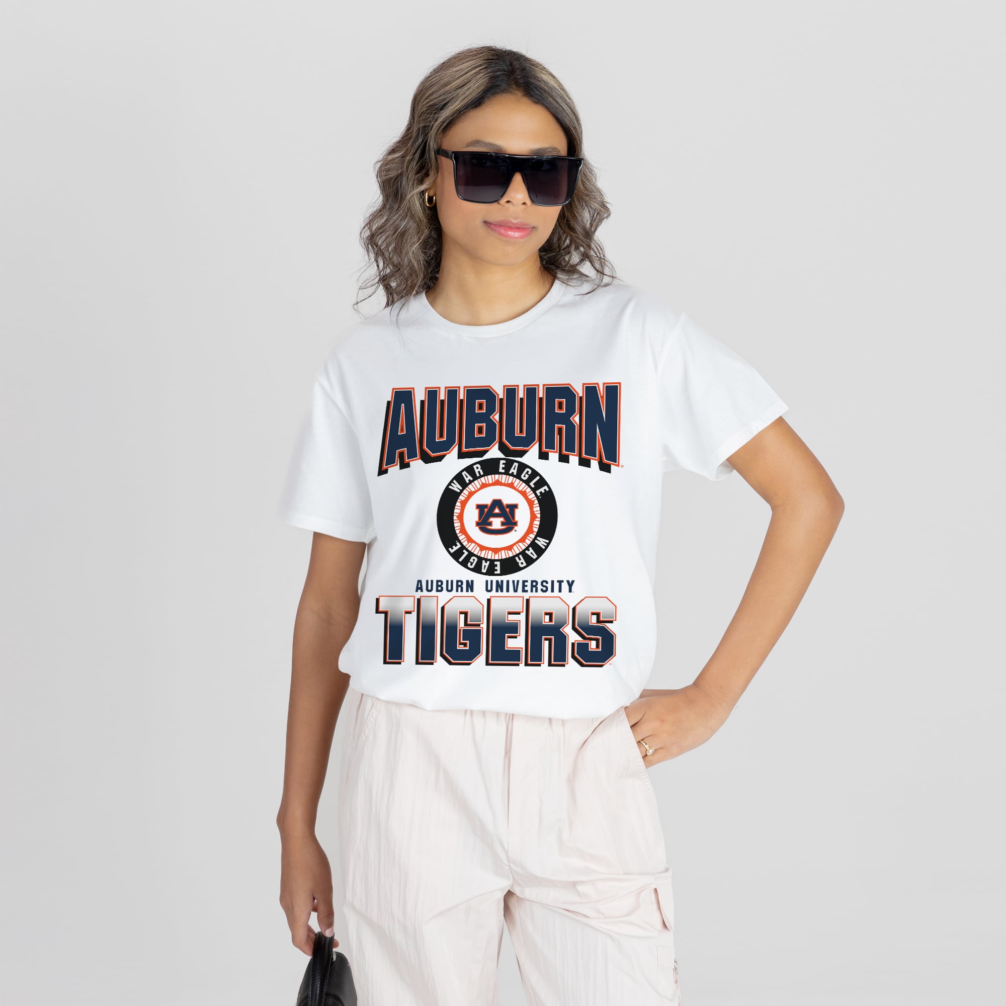 Women's Gameday Couture White Auburn Tigers All-Time Classic Oversized Flowy T-Shirt