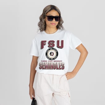 Women's Gameday Couture White Florida State Seminoles All-Time Classic Oversized Flowy T-Shirt
