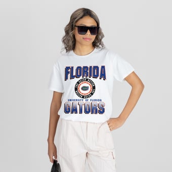Women's Gameday Couture White Florida Gators All-Time Classic Oversized Flowy T-Shirt
