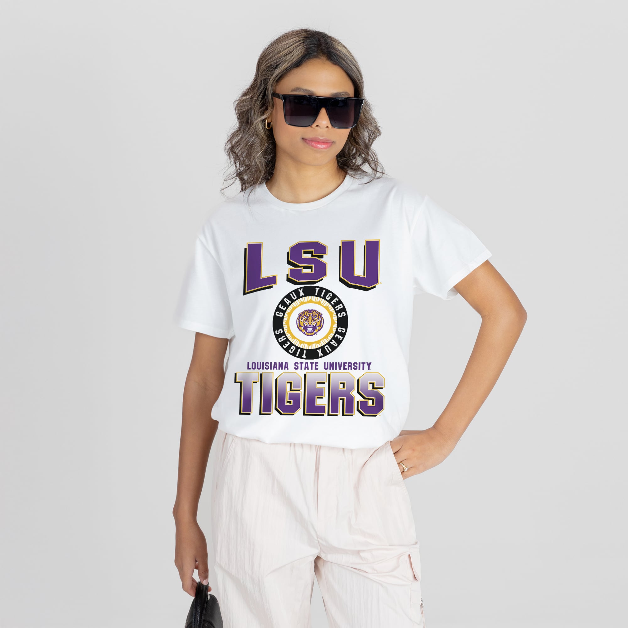 Women's Gameday Couture White LSU Tigers All-Time Classic Oversized Flowy T-Shirt