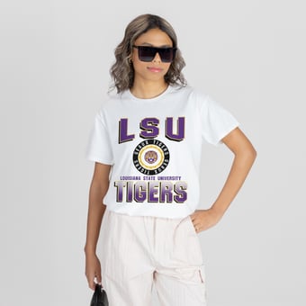 Women's Gameday Couture White LSU Tigers All-Time Classic Oversized Flowy T-Shirt