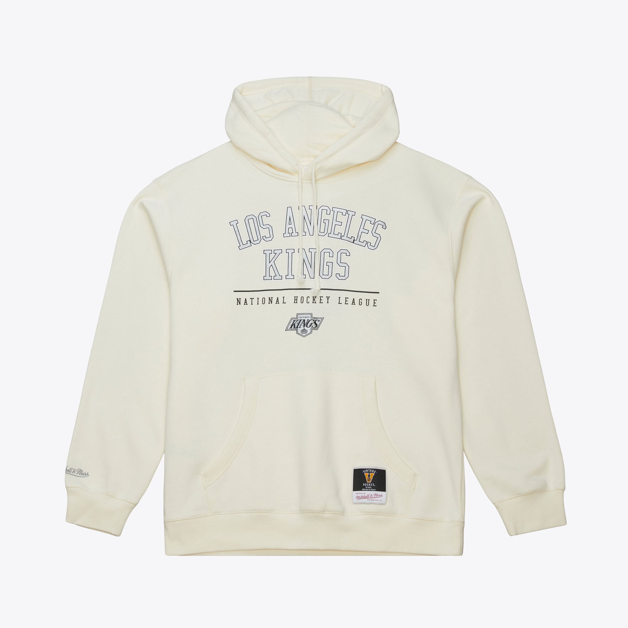 Men's Mitchell & Ness  Cream Los Angeles Kings Walk-Off Vintage Logo Fleece Hoodie
