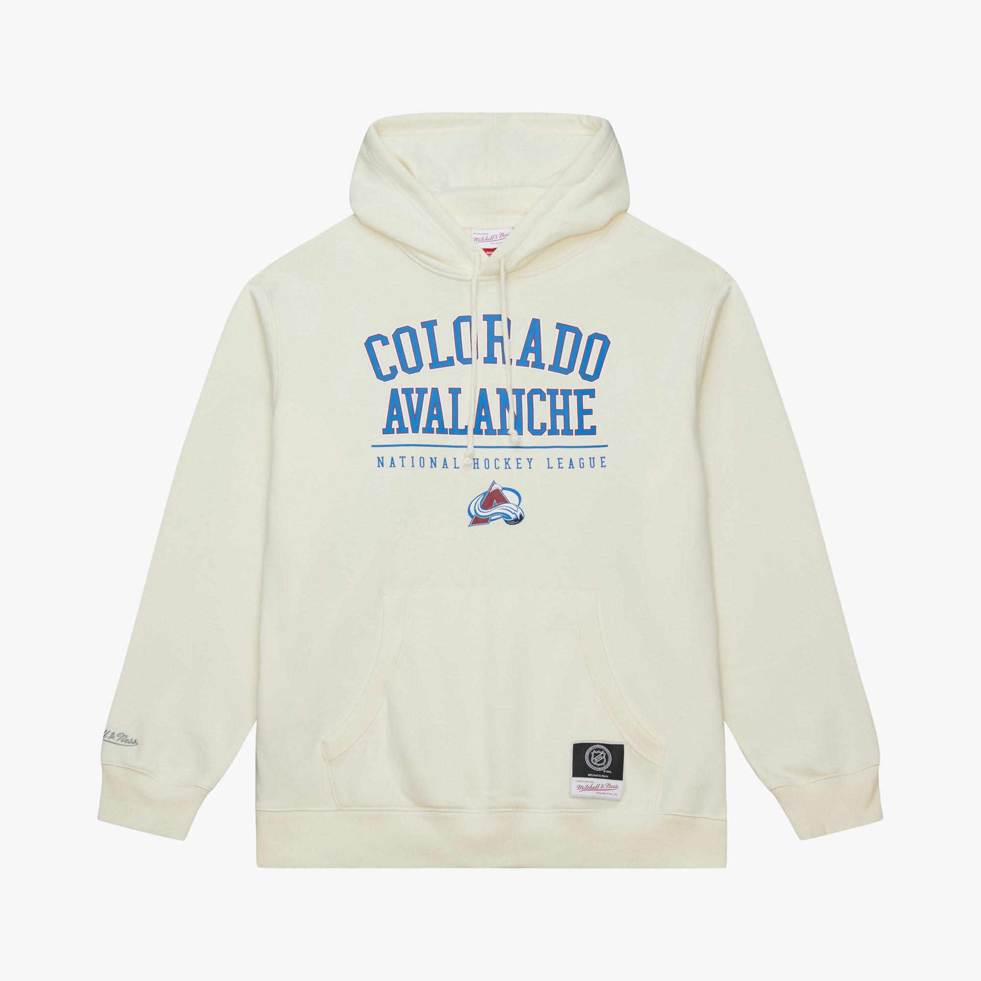 Men's Mitchell & Ness  Cream Colorado Avalanche Walk-Off Logo Fleece Hoodie