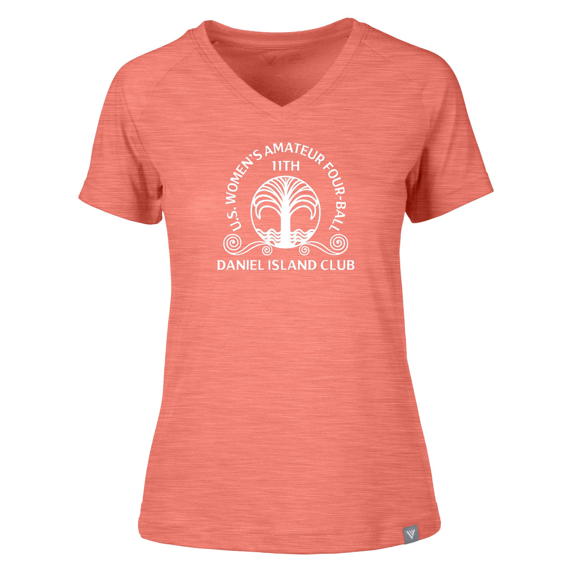 Women’s 2026 U.S. Women’s Amateur Four-Ball Levelwear Coral Ariya V-Neck T-Shirt Women’s 2026 U.S. Women’s Amateur Four-Ball Levelwear Coral Ariya V-Neck T-Shirt