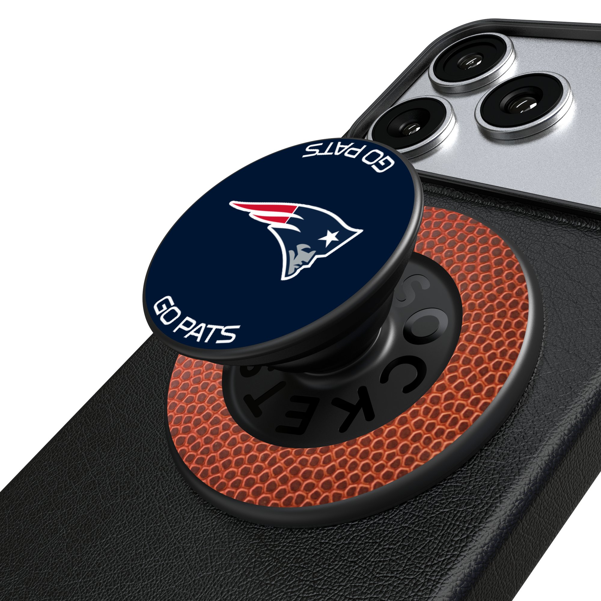 Keyscaper New England Patriots  Endzone Solid PopSockets Magnetic Phone Grip & Stand
