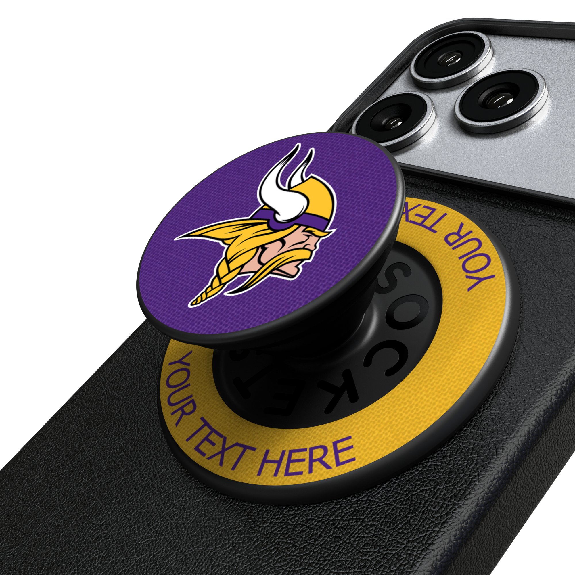 Keyscaper Minnesota Vikings Personalized Endzone Solid PopSockets Magnetic Phone Grip & Stand