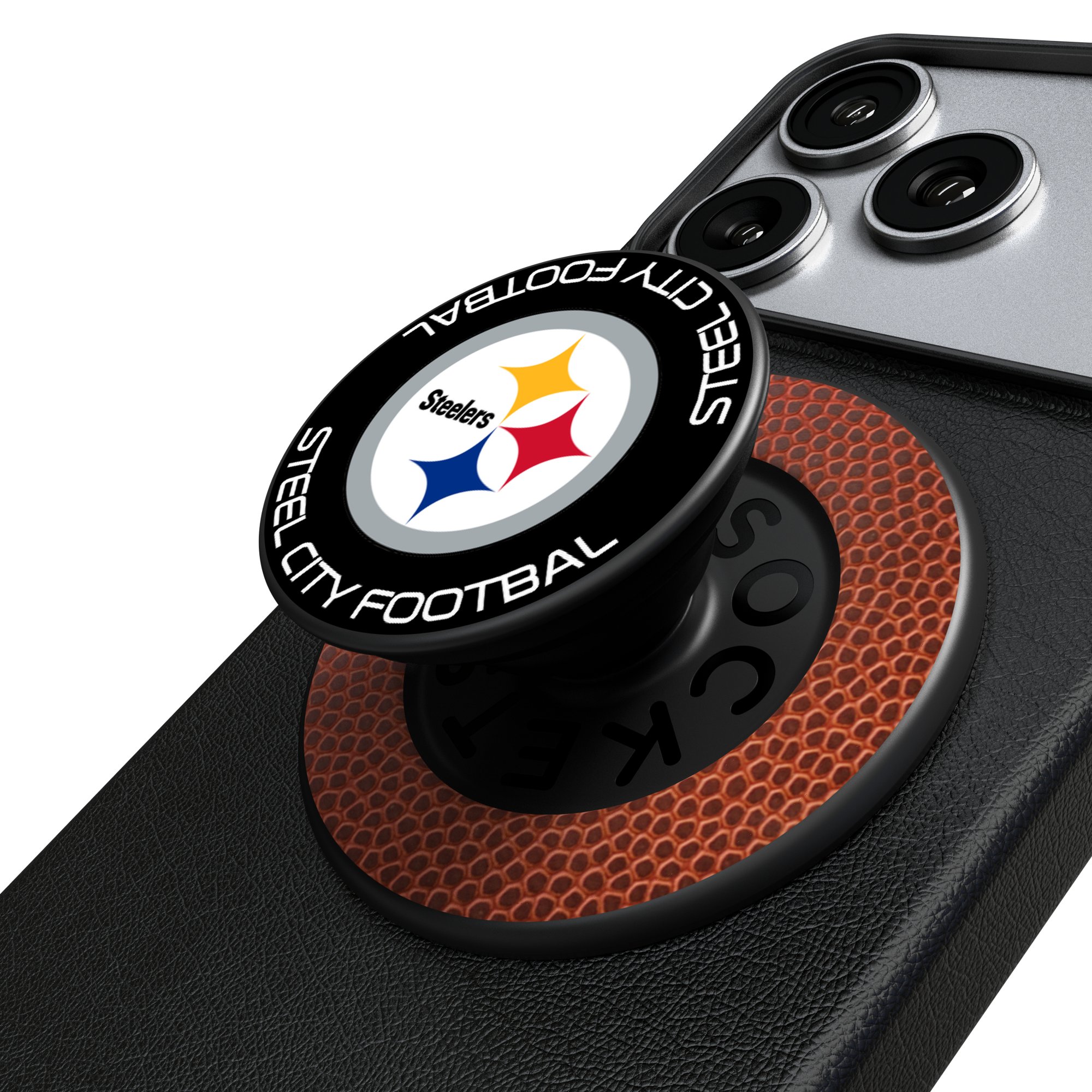 Keyscaper Pittsburgh Steelers  Endzone Solid PopSockets Magnetic Phone Grip & Stand