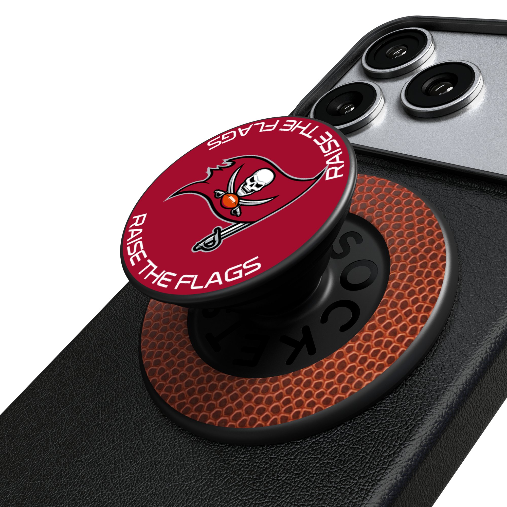 Keyscaper Tampa Bay Buccaneers  Endzone Solid PopSockets Magnetic Phone Grip & Stand