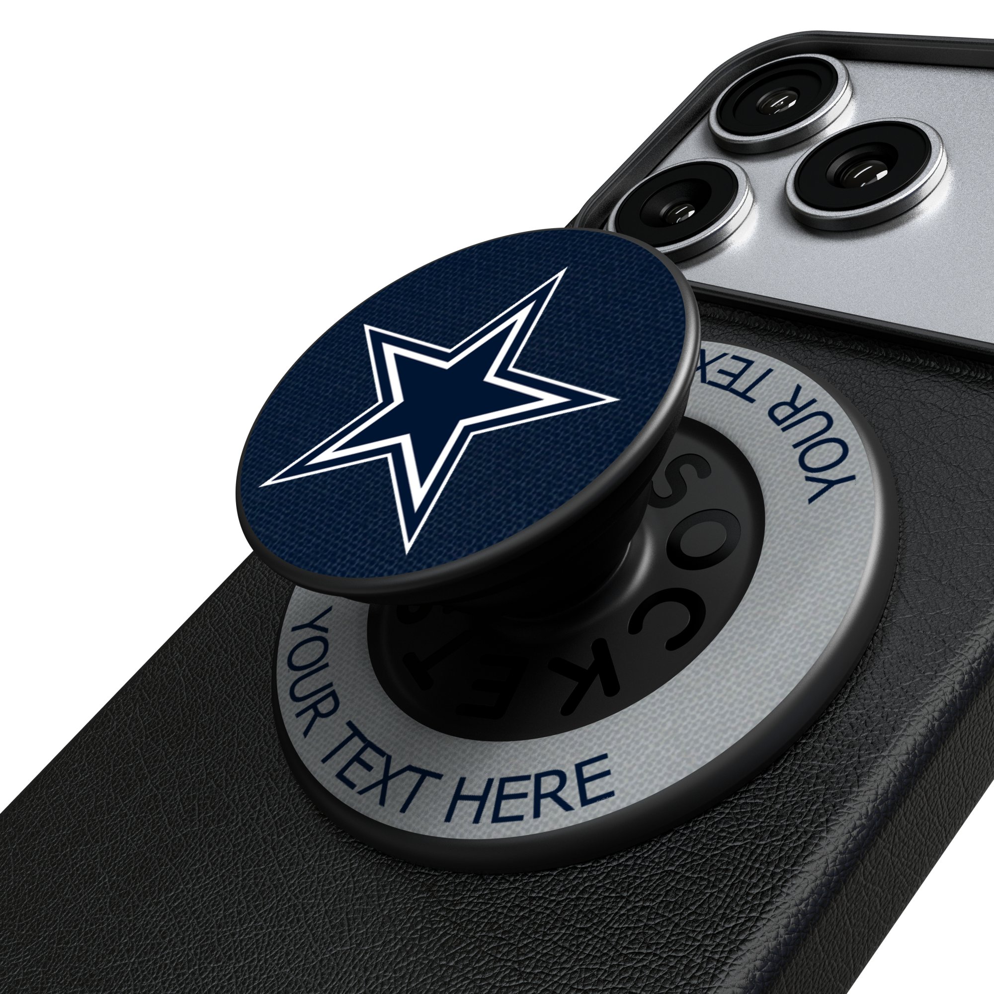 Keyscaper Dallas Cowboys Personalized Endzone Solid PopSockets Magnetic Phone Grip & Stand
