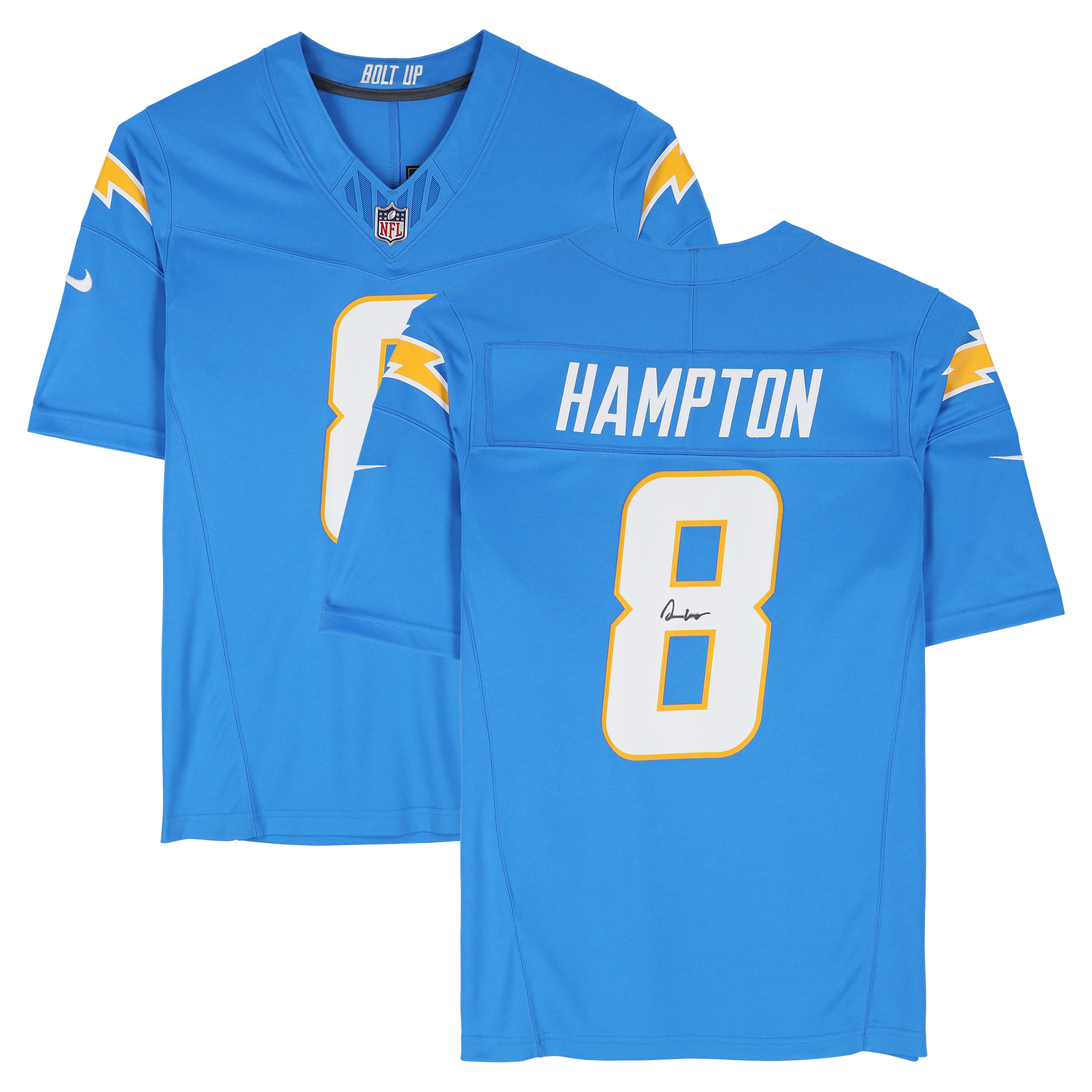 Omarion Hampton Los Angeles Chargers Autographed Powder Blue Nike Limited Jersey