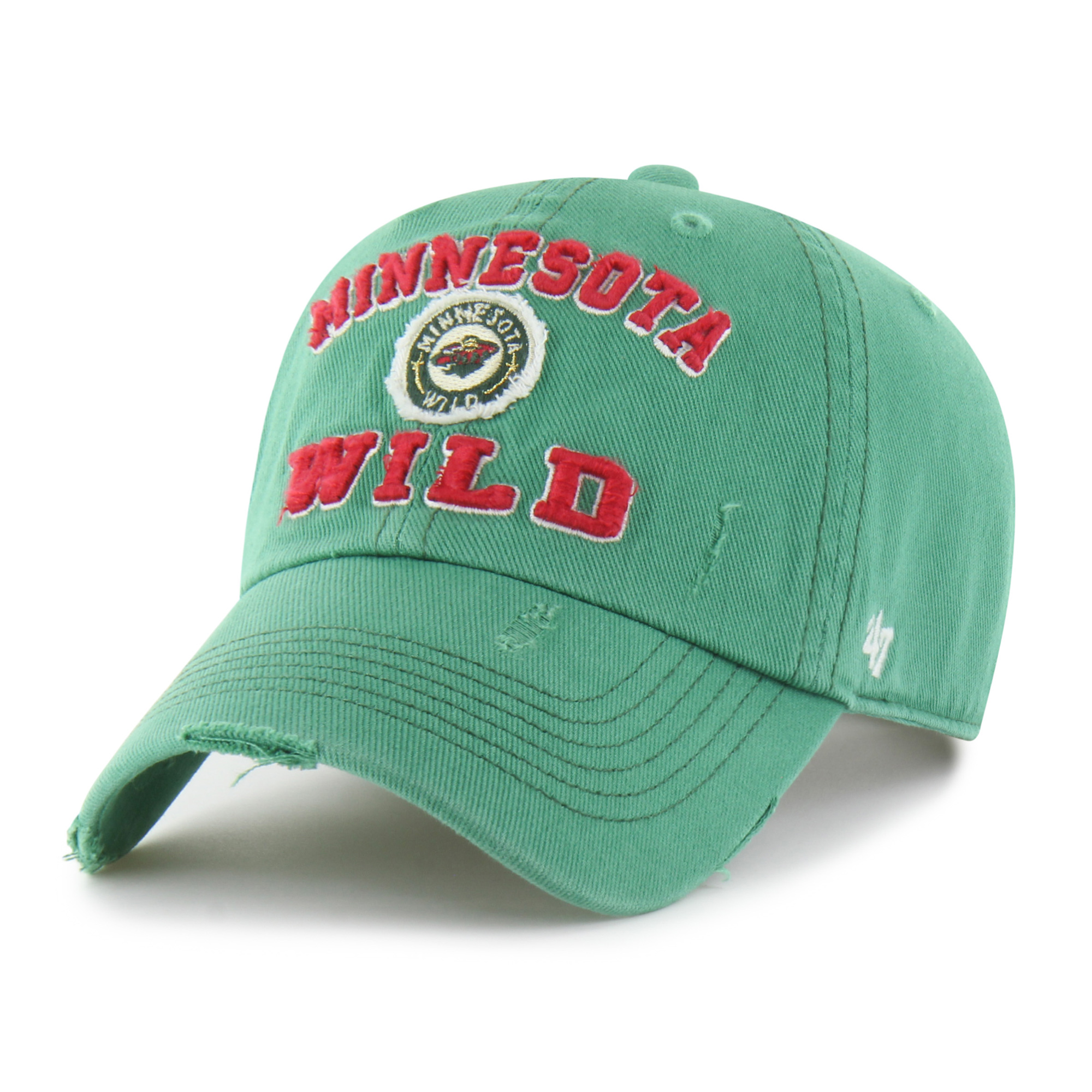 Men's '47 Green Minnesota Wild Seymoore Distressed Applique Clean Up Adjustable Hat